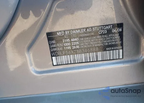 2008 Mercedes-Benz E 350 from USA, damaged, VIN WDBUF56X28B346888